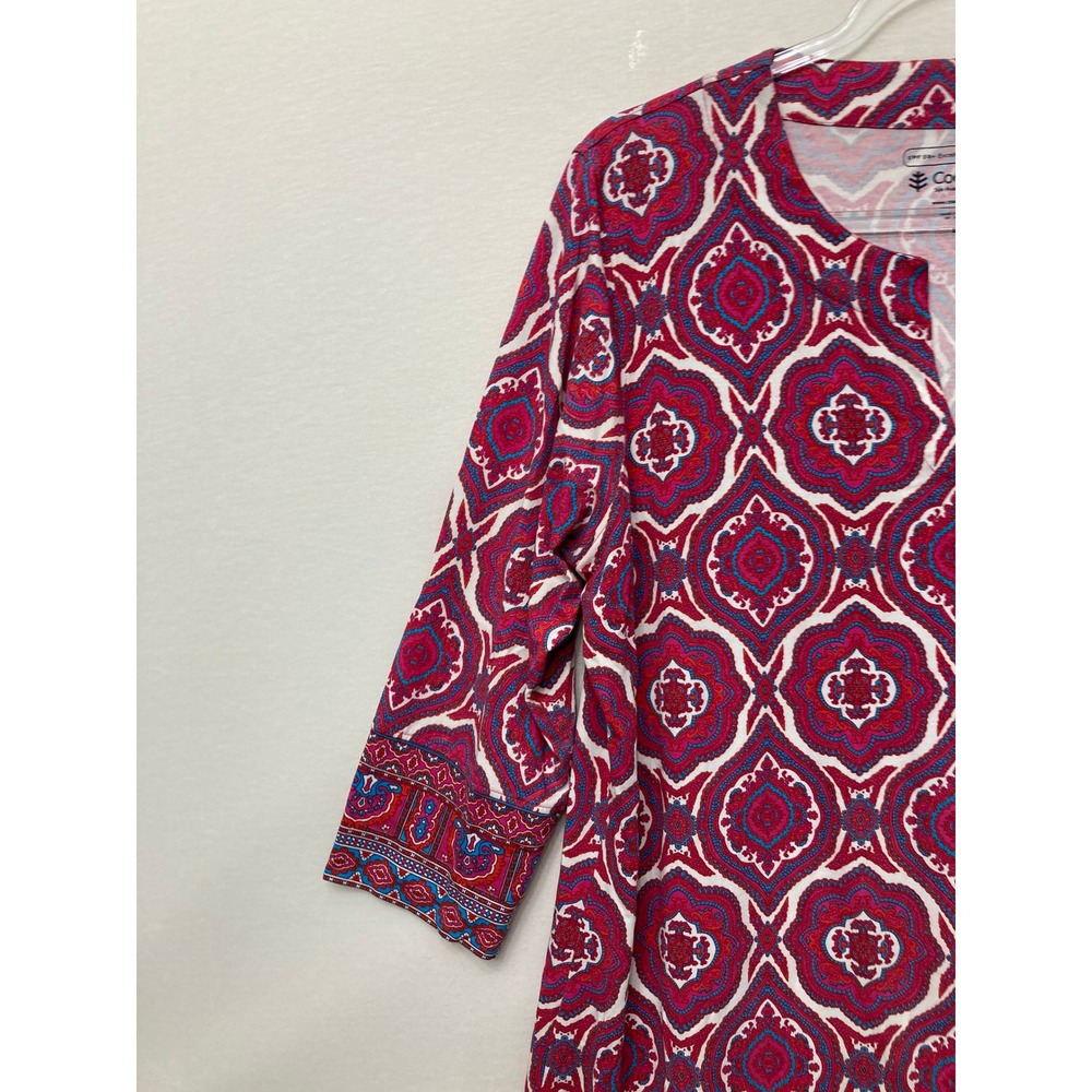 Coolibar Sun Protection Dress Large Pink Medallion Print UPF 50+ Stretch Outdoor - Picture 3 of 8
